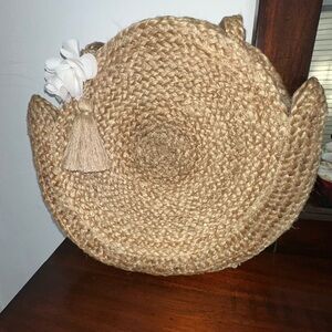 Braided Woven Jute Circle Boho shoulder Tote Bag with Tassel Made in India
